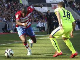 Allan Nyom, currently a West Brom player, during a match with former club Granada. EFE