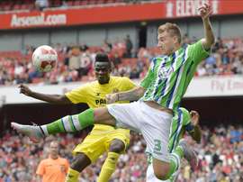 Bendtner has found a new club. AFP