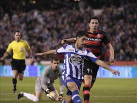 El delantero portugués del Deportivo de La Coruña Diogo Salomao en el estadio de Riazor, en A Coruña. EFE/Archivo
