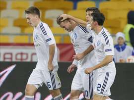 Los jugadores del Dinamo de Kiev celebran un gol. EFE/Archivo