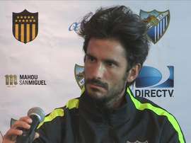 El defensa argentino del Málaga Angeleri, en una rueda de prensa el pasado mes de julio. EFE/Archivo