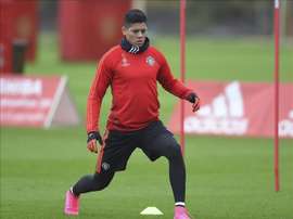 Marcos Rojo has donated football boots to his boyhood club. EFE/Archivo