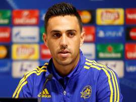 El jugador del Maccabi Tel Aviv, Eran Zehavi durante una rueda de prensa. EFE/Archivo
