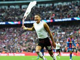 Lingard celebrates scoring the winning goal in last year's FA Cup final. EFE