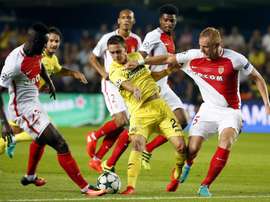 Les joueurs de l'AS Monaco Mendy et Glik lors d'un match du tour préliminaire de la C1. EFE