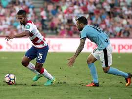 Carcela-González acabó el partido liguero ante el Málaga con molestias musculares. EFE