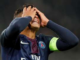 Thiago Silva with his hands in the face. EFE