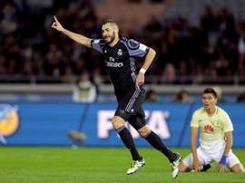 Benzema fez o 0-1 com o tempo da primeira metade acabado. EFE