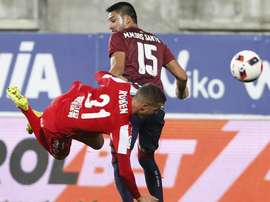 Kike anotó un doblete en la victoria del EIbar. EFE