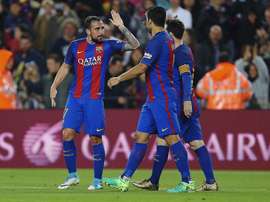 Mais um teste de pré temporada para o Barça. EFE