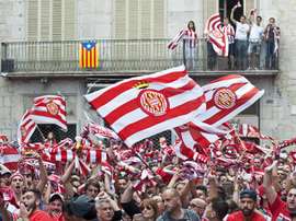 El delantero Fran Sandaza podría dejar las filas del conjunto catalán. EFE
