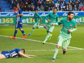 L'attaquant argentin Leo Messi, lors d'un match de Liga contre Alaves. EFE