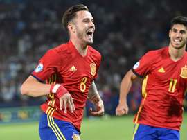 Saúl marcou os três gols da vitória da Espanha sobre a Itália. EFE