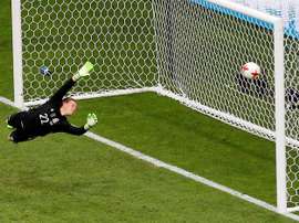 Ter Stegen, gardien allemand ne réussi pas à attraper le but de Marco Fabián. EFE