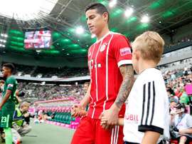 James disfrutó en su debut con el Bayern. AFP