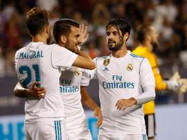 Mayoral a marqué le troisième but du Real dans le temps additionnel. EFE