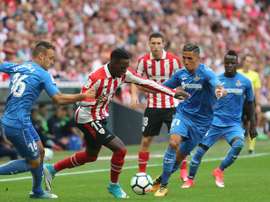 El árbitro no concedió un gol al equipo madrileño. EFE