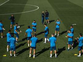 Real Madrid train ahead of Wednesday night's clash. EFE