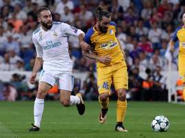 El Real Madrid ganó por 3-0 al APOEL, aunque el partido estuvo igualado. EFE