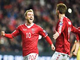 Foi de Eriksen o gol dos dinamarqueses. EFE