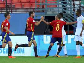 Abel Ruiz hizo el tanto definitivo ante Francia. EFE