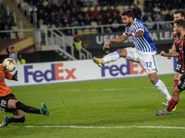 La Real Sociedad se llevó los tres puntos de Macedonia de forma contundente. EFE