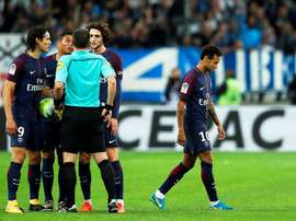 Neymar was sent off towards the end of the match. EFE/EPA