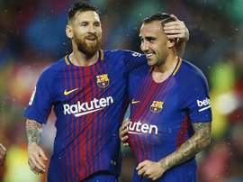 Alcacer a marqué les deux buts du Barça. EFE