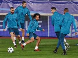 Les joueurs du Real Madrid à l'entraînement. EFE