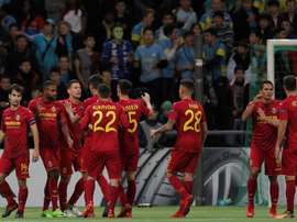 Os jogadores do Villarreal em plena celebração. EFE
