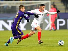 El Sevilla empató a uno en Eslovenia y está en octavos. EFE