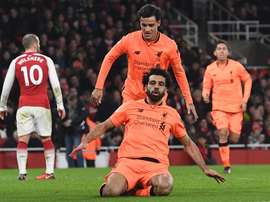 Salah celebrou o que na altura era o 'gol do descanso', mas ainda houve muito jogo. EFE/EPA