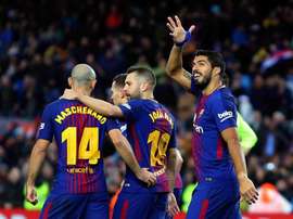Luis Suárez comienza a ganar puestos en la clasificación histórica de anotadores del Barça. EFE