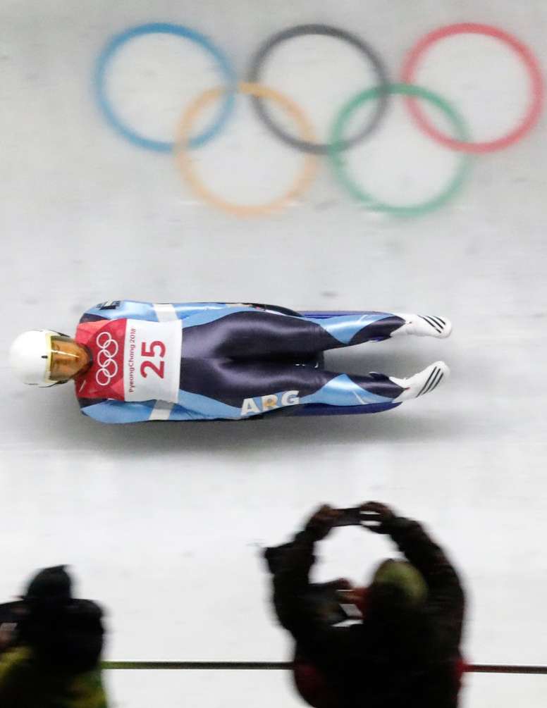 La argentina Veronica Maria Ravenna, hoy en la competición de luge de los Juegos Olímpicos de PyoengChang. EFE