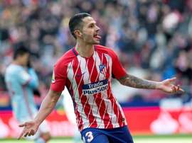 Vitolo comemora gol na partida contra Eibar. EFE
