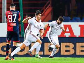 André Silva celebra o seu 1º golo na Serie A italiana. EFE