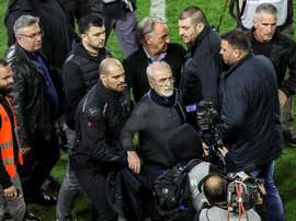 The Greek league was suspended after PAOK's owner stormed the pitch with a gun. EFE