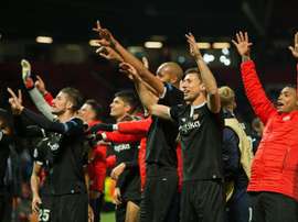 Sevilla were overjoyed at the final whistle. EFE