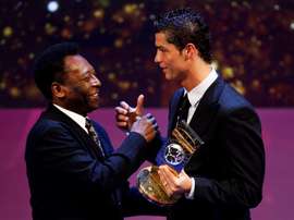 Image d'archive de Cristiano Ronaldo et Pelé. EFE
