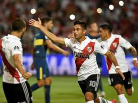 Gonzalo Martinez was involved in both goals for River Plate. EFE