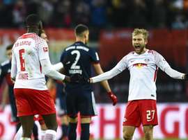 O RB Leipzig bateu o Bayern por 2-1. AFP