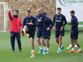 Último treino antes de receber o Real Madrid. EFE