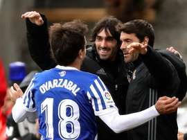 La Real venció en la despedida de Xabi Prieto y Carlos Martínez. EFE