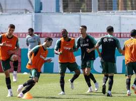 Moutinho y Guerreiro se perdieron el entrenamiento. EFE