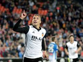 Rodrigo Moreno, celebra un gol de su equipo durante un partido de la pasada temporada. EFE/Archivo