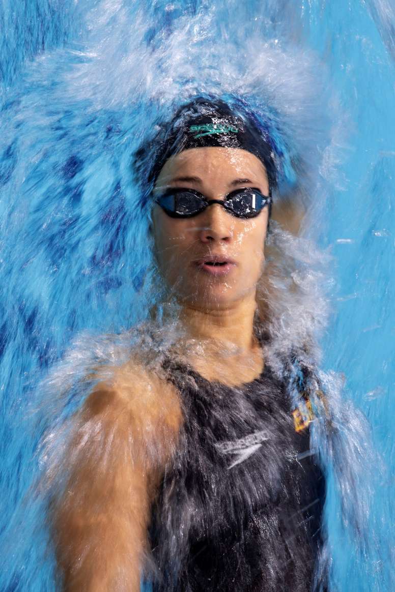 La nadadora española Africa Zamorano Sanz compite en una manga de los 200m espalda femeninos en los Europeos de natación de Glasgow (Reino Unido) hoy, 8 de agosto de 2018. EFE