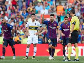 Messi spoke about his 'pride' of becoming Barcelona captain. AFP