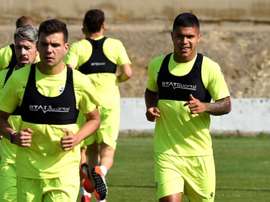 Aguilera debutó en el Wanda esta temporada. EFE