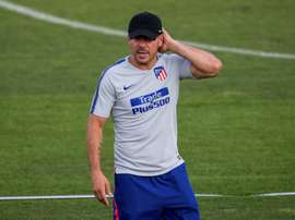 Diego, Simeone, durante un entrenamiento en Majadahonda (Madrid). EFE/Archivo