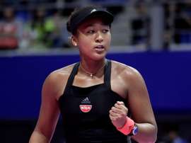 La tenista japonesa Naomi Osaka durante el partido de cuartos de final del torneo de tenis de Tokio disputado ante la checa Barbora Strycova en Tokio, Japón, hoy, 21 de septiembre de 2018. EFE